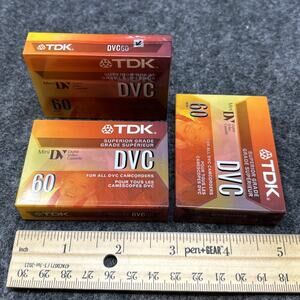 NOS Sealed TDK DVC 60 Mini DV Superior Grade Digital Video Cassette Tapes JAPAN